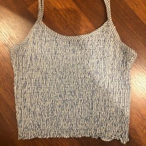 Brandy Melville blue and white crop top